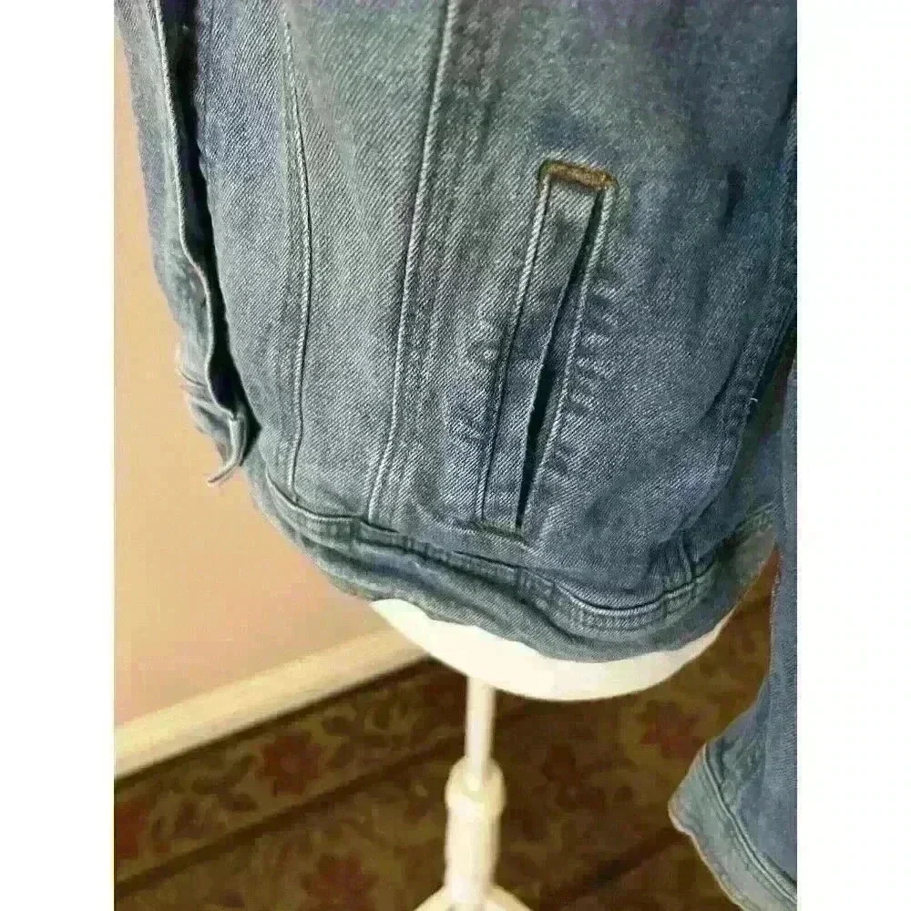 Universal Thread Jacket Womens Medium Denim Blue Jean Long Sleeve Freeborn - Picture 2 of 5